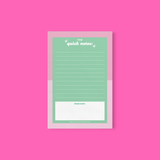 The Quick Notes (Pink/Green) Notepad