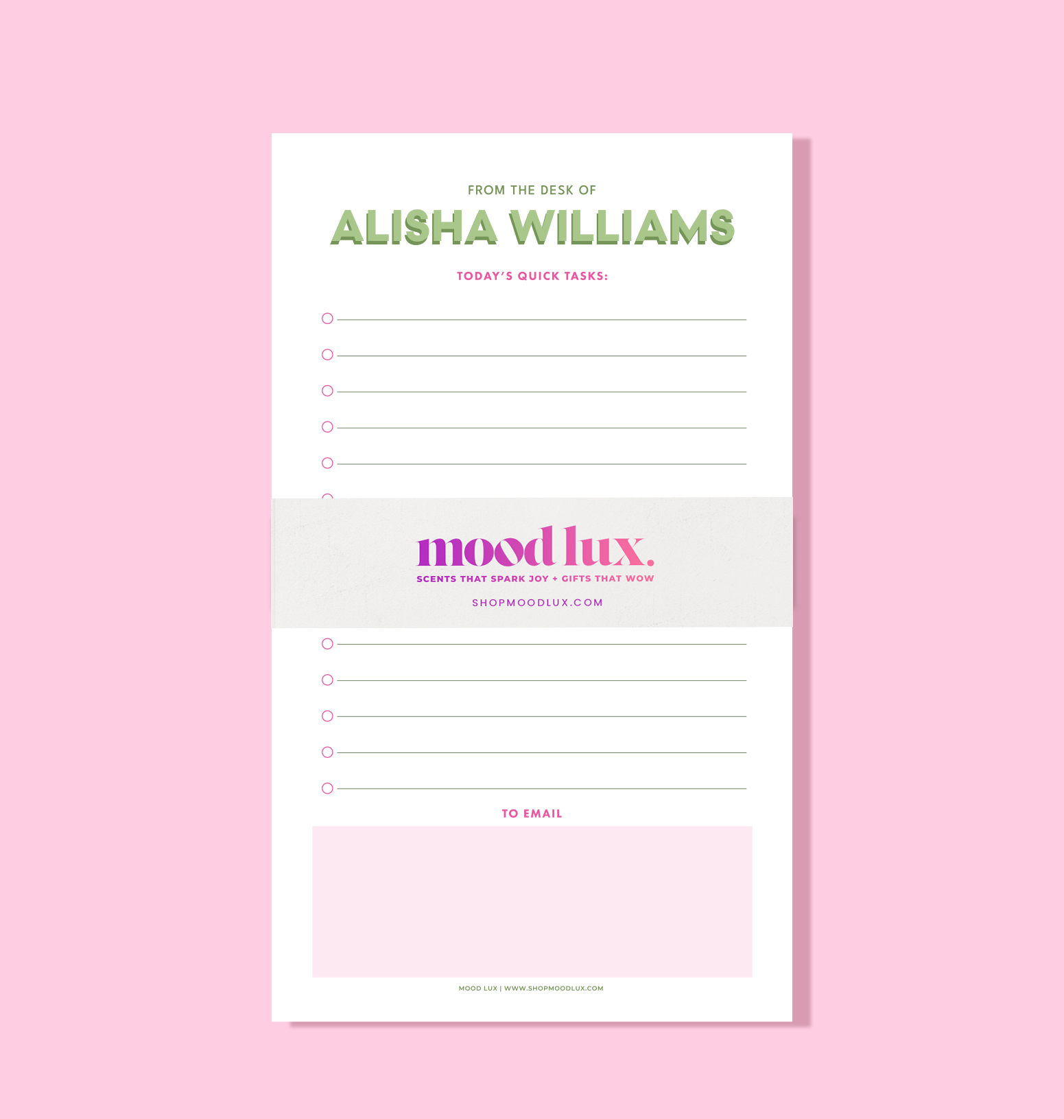 From The Desk Notepad (Personalize It)