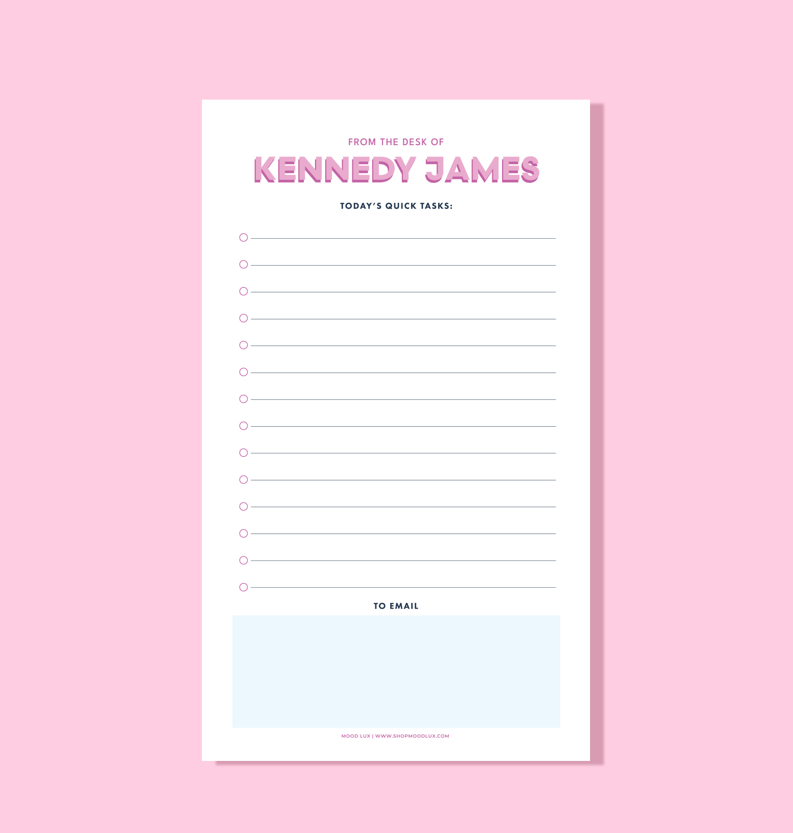 From The Desk Notepad (Personalize It)