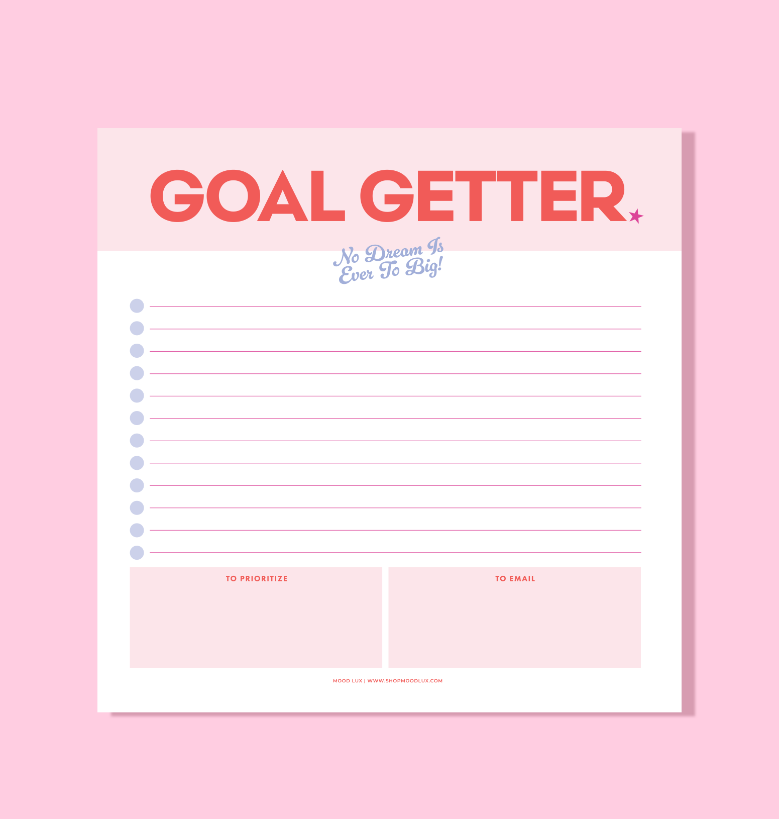 Goal Getter Notepad