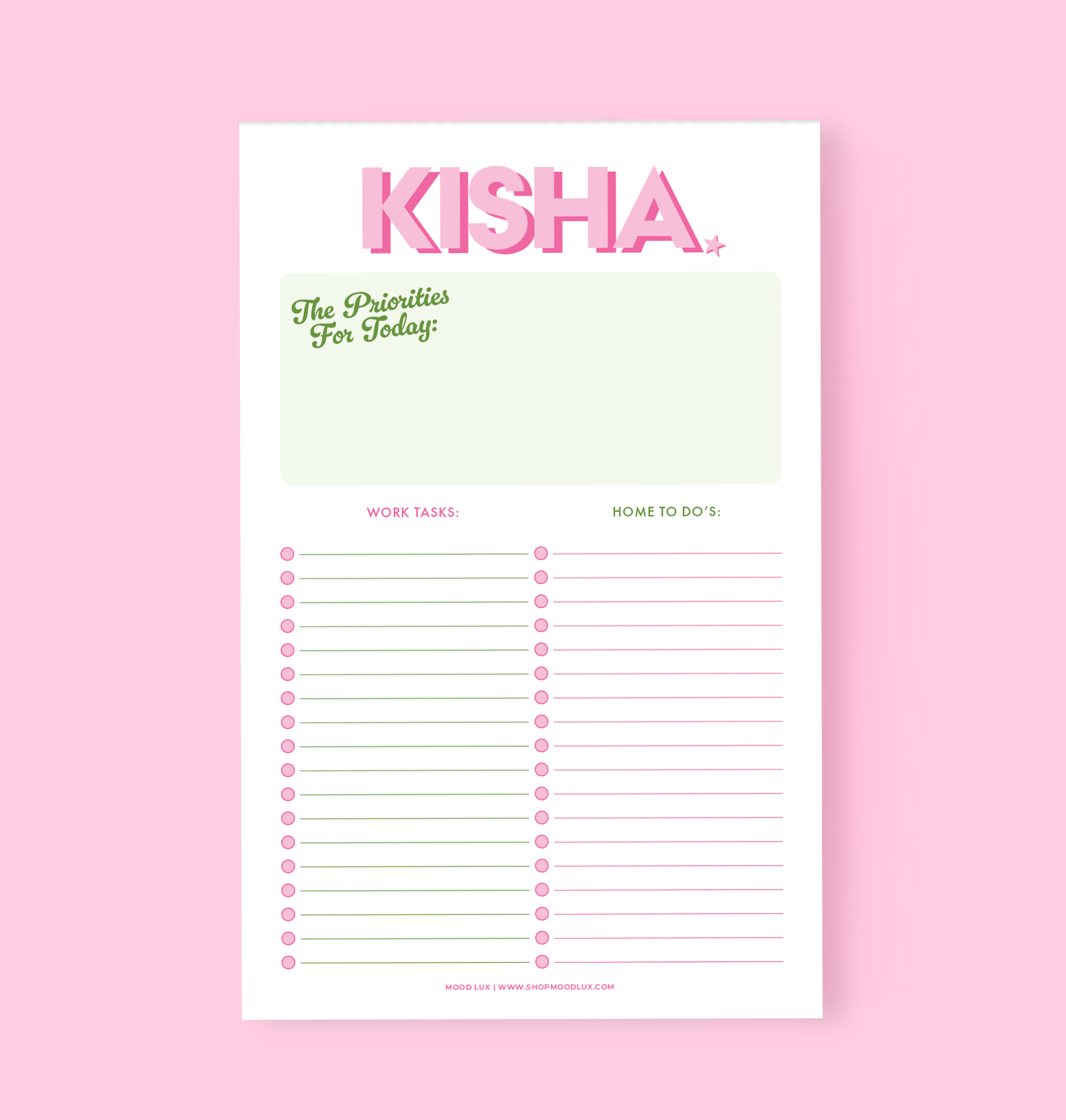 Name Task Notepad (Personalize It)