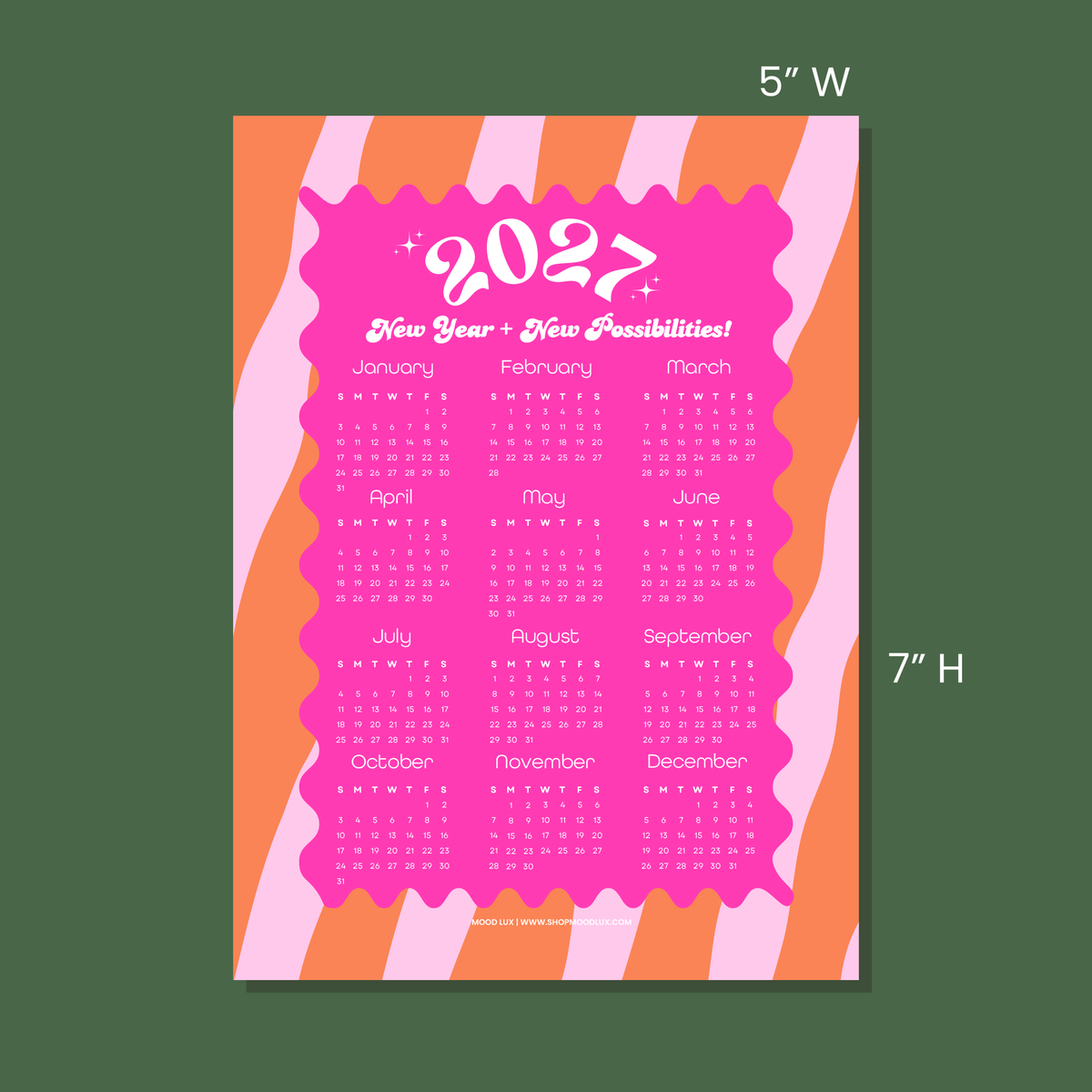 2027 Magnet Calendar