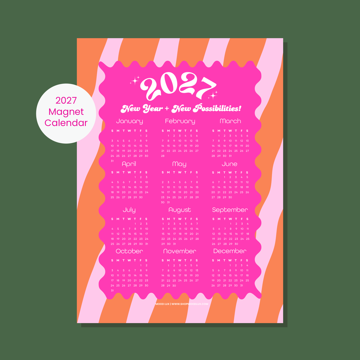 2027 Magnet Calendar