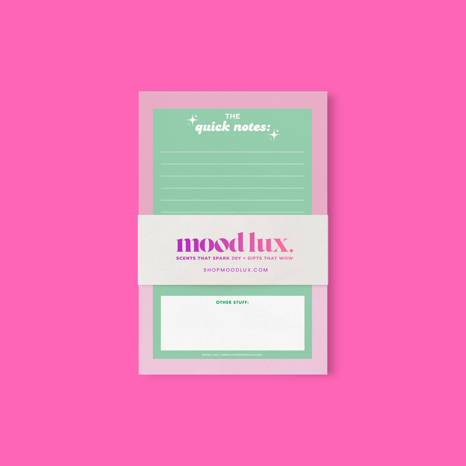 The Quick Notes (Pink/Green) Notepad