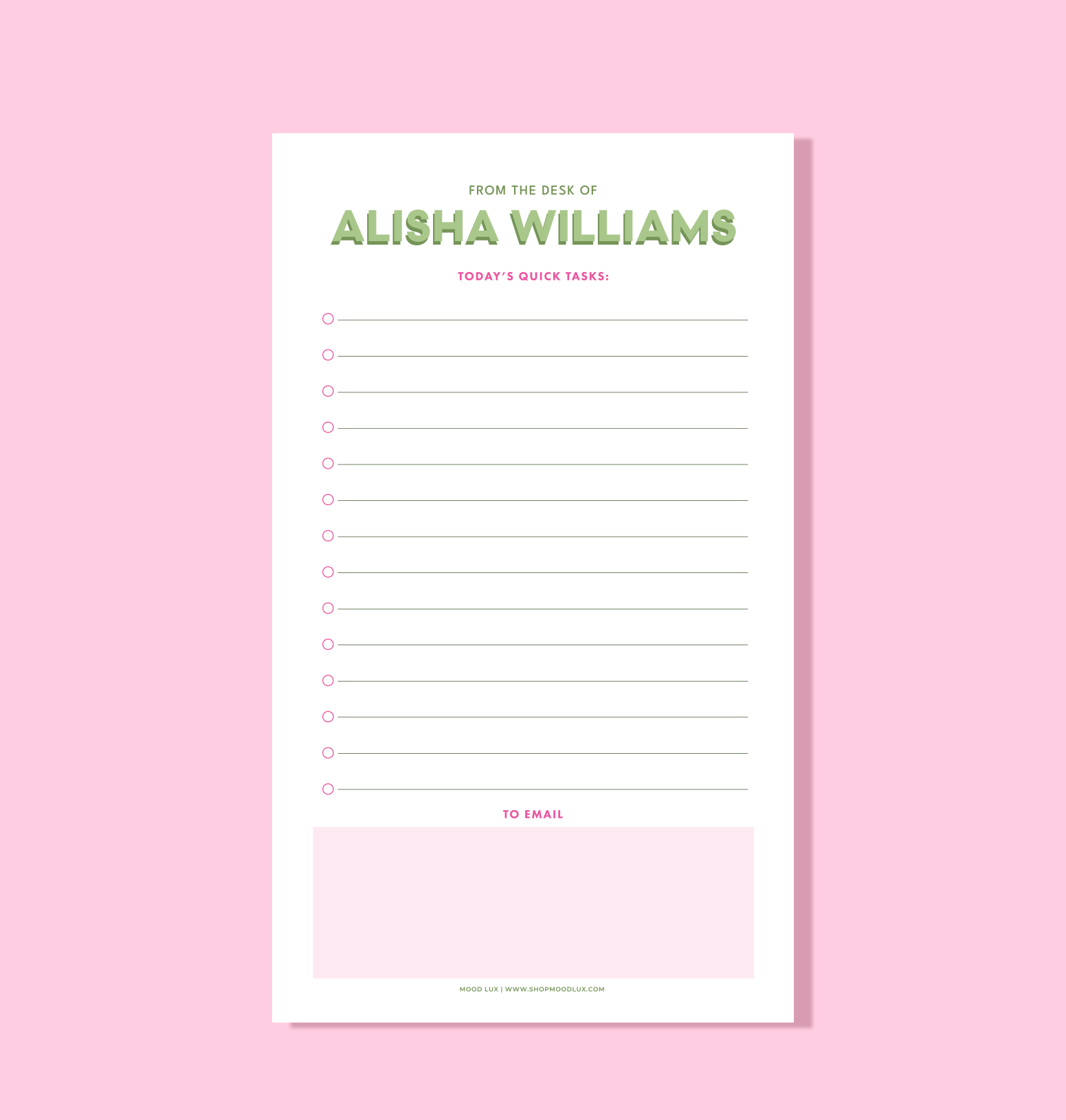 From The Desk Notepad (Personalize It)