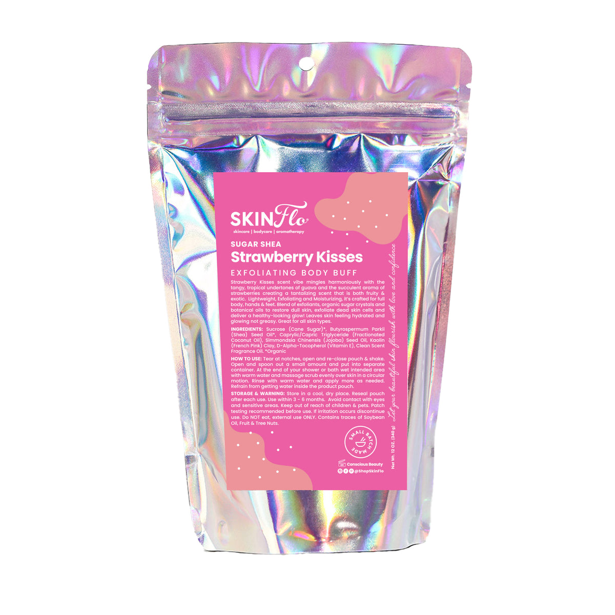 Buff Strawberry Sugar Shea Strawberry Kisses Exfoliating Body Buff