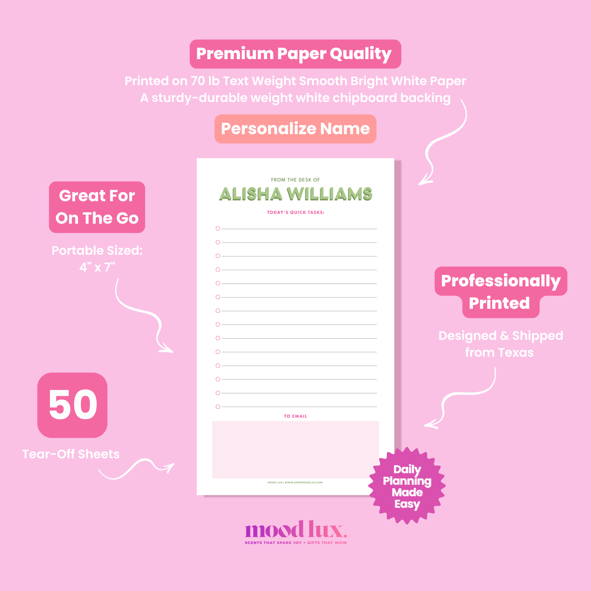 From The Desk Notepad (Personalize It)